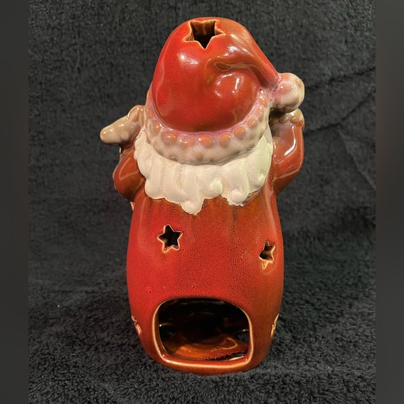 Ceramic Santa Claus w/Teddy BearTealite Candle Holder - Picture 3 of 5
